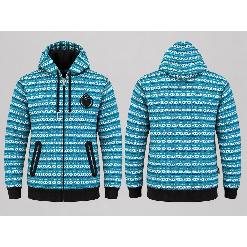 Vintage Nomis Hoodie Mens LARGE White Yellow Blue OG GEOMENTRIC  Snowboard Wear